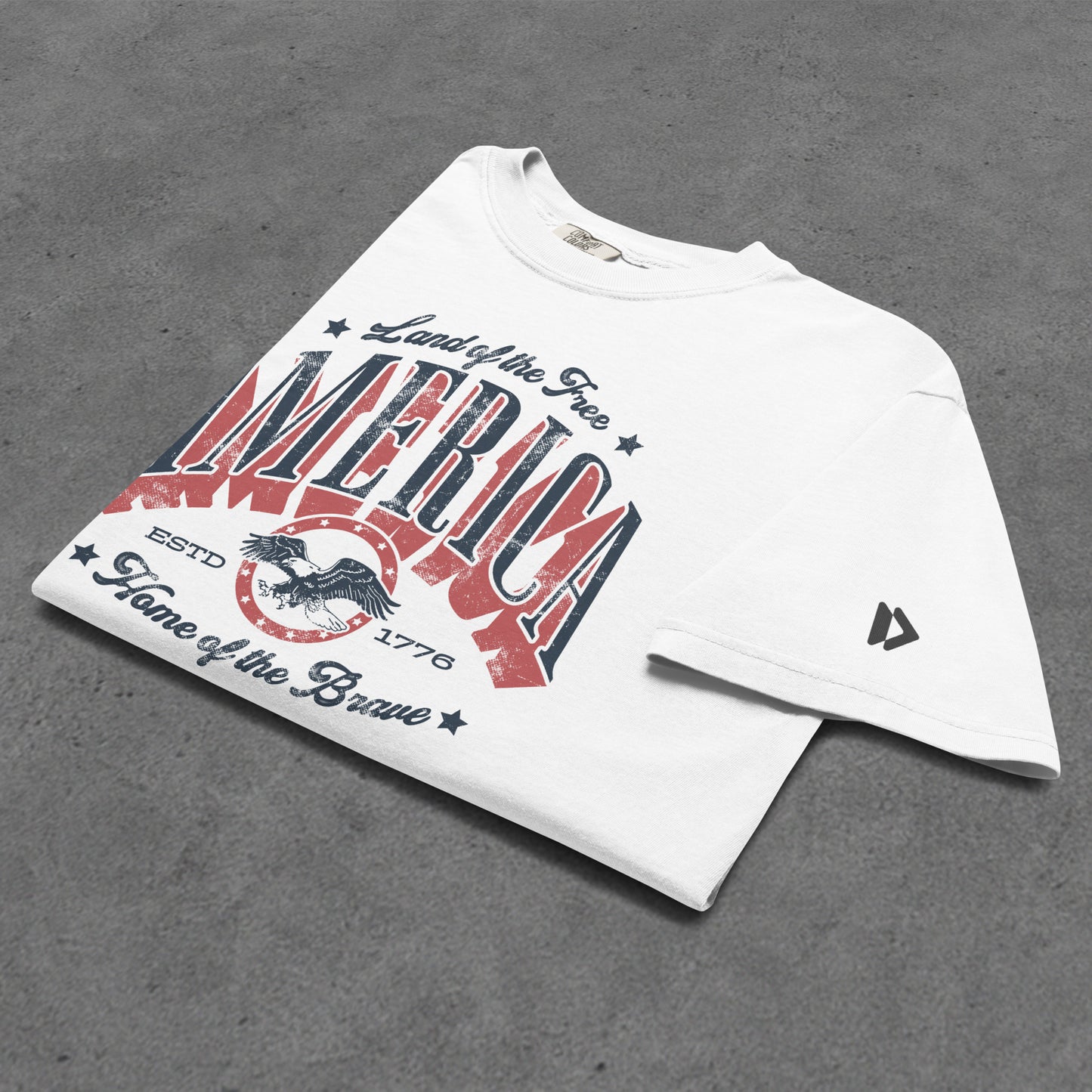 America — Land of the Free, Home of the Brave | Patriotic Tee - White