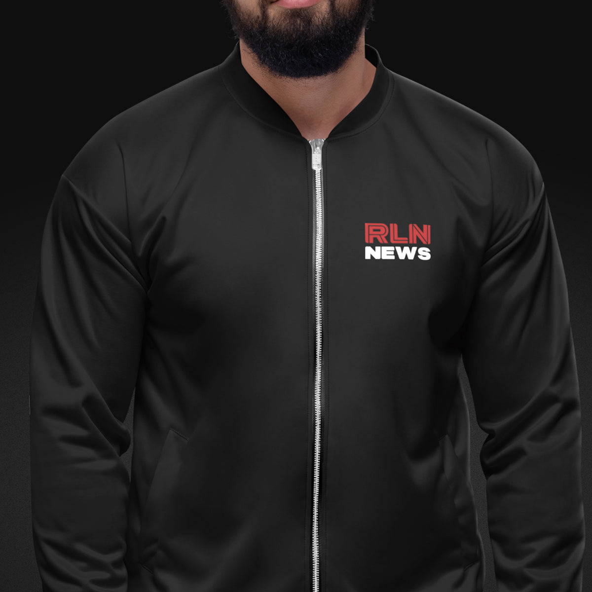 Live In Rln RLN News Bomber Jacket – Real Life Network