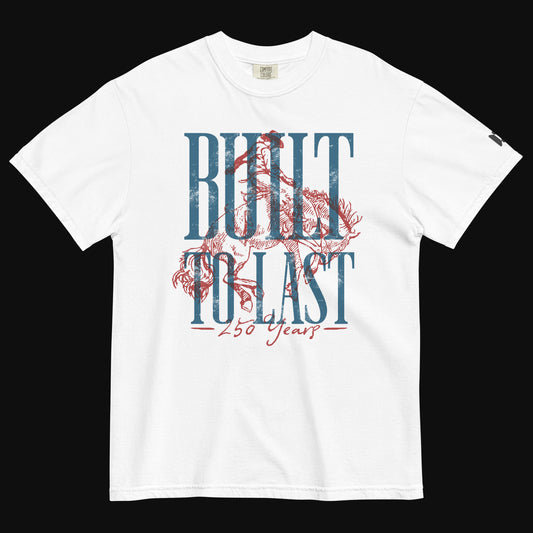 Built to Last — 250 Years | Patriotic Bold Tee - Blue Graphic