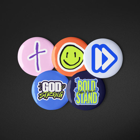 Bold Stand - Pin Button Pack — Set of 5 - CLOSE UP