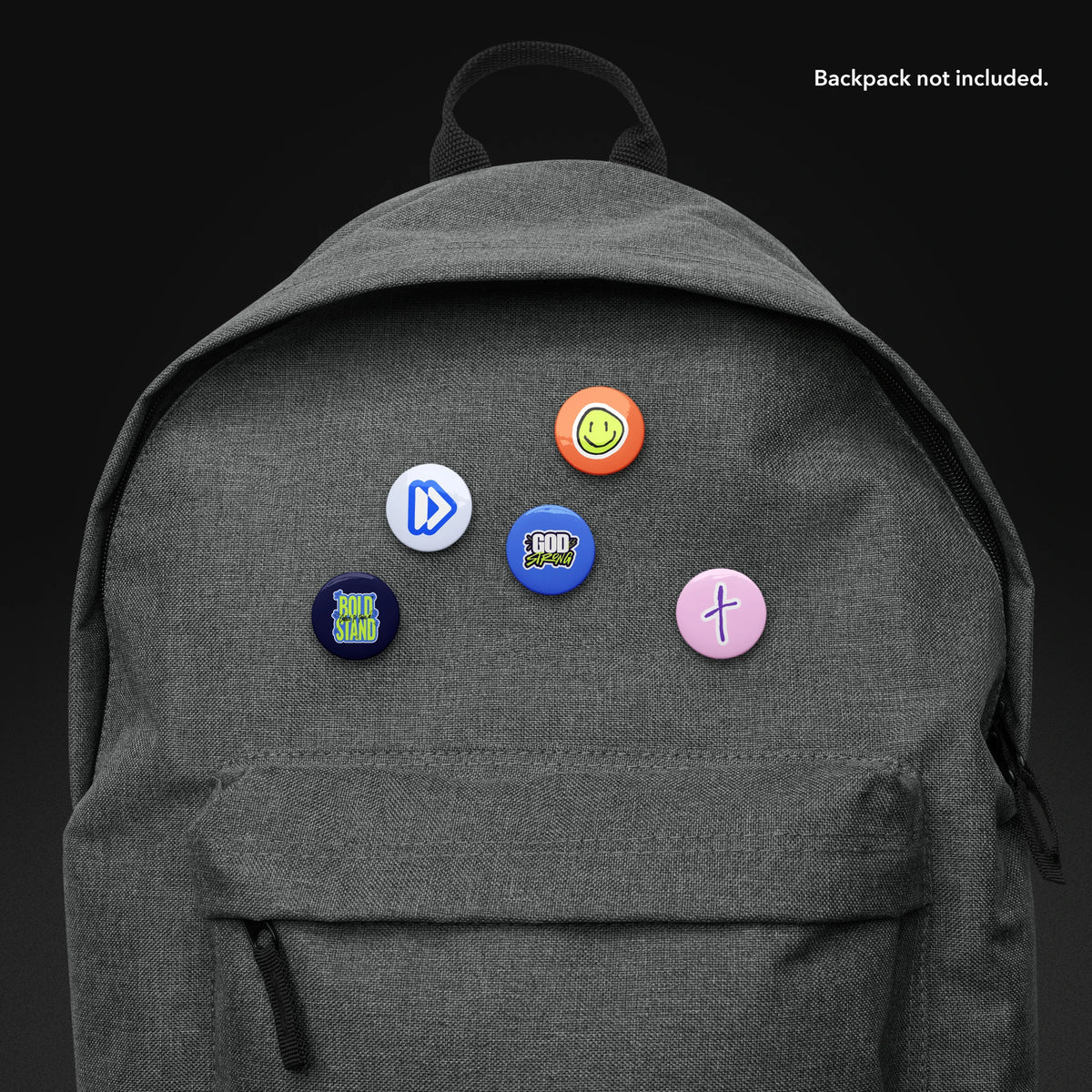 Bold Stand - Pin Button Pack — Set of 5 - CLOSE UP BACK PACK