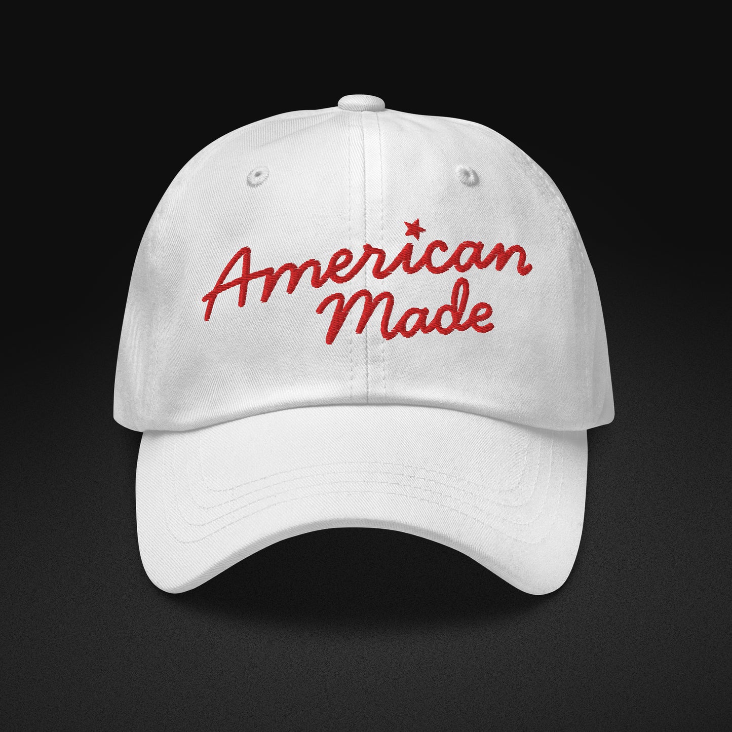 American Made — Patriotic | Dad Hat - White