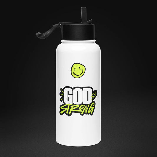 God Strong - Stainless Steel Water Bottle - FRONT