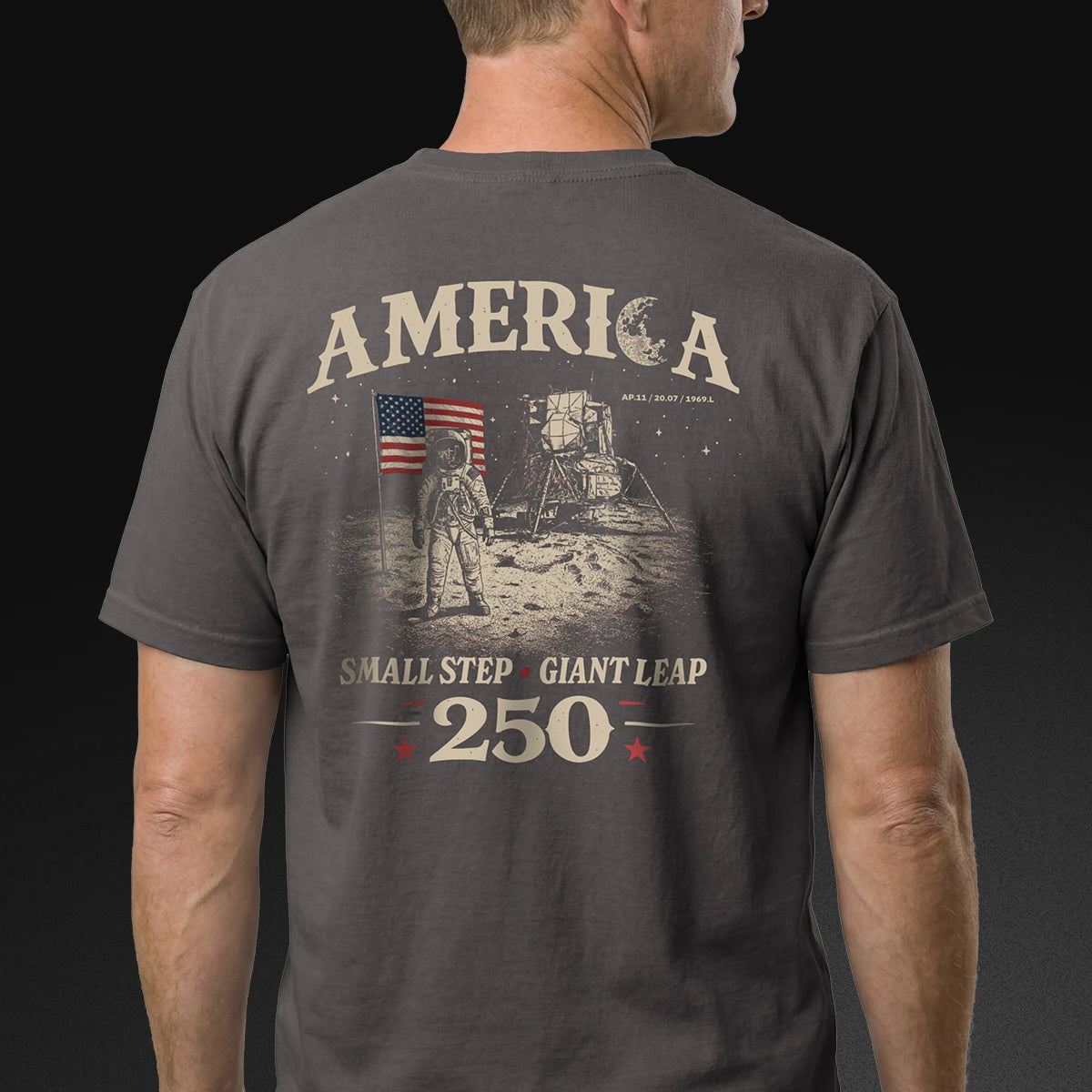 America — Small Step, Giant Leap - Moon Landing T-Shirt