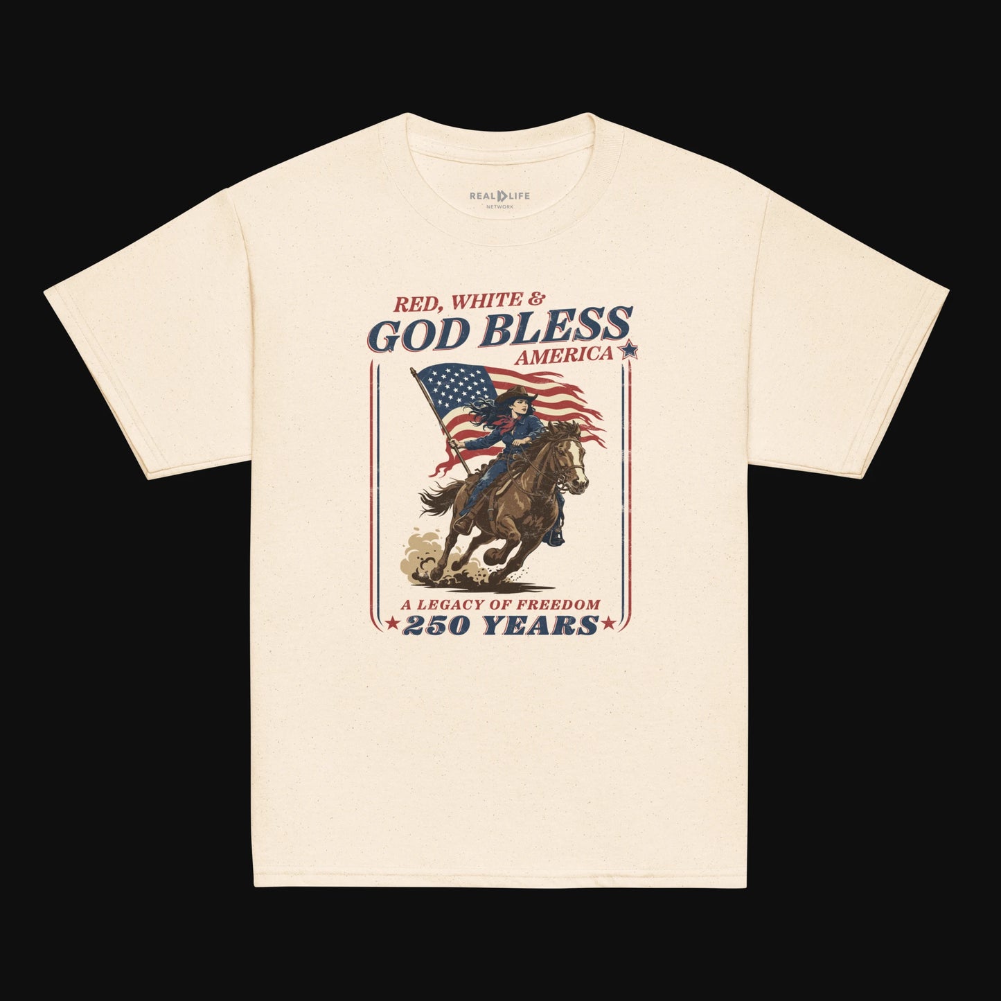 Red, White & God Bless America | Girls' Patriotic Faith Tee