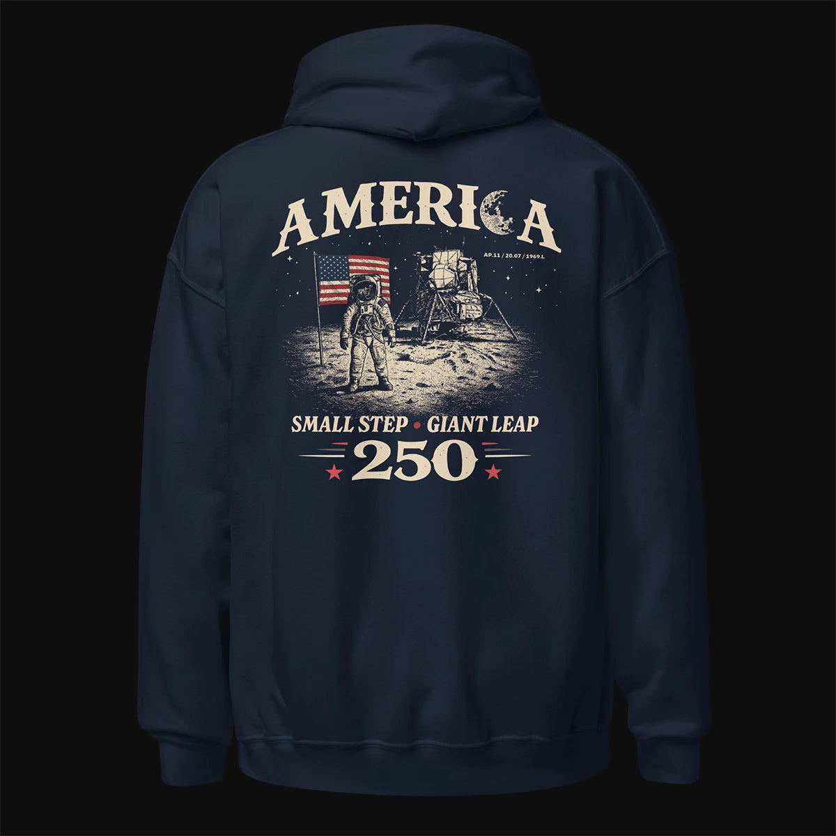 America — Small Step, Giant Leap - Moon Landing Hoodie