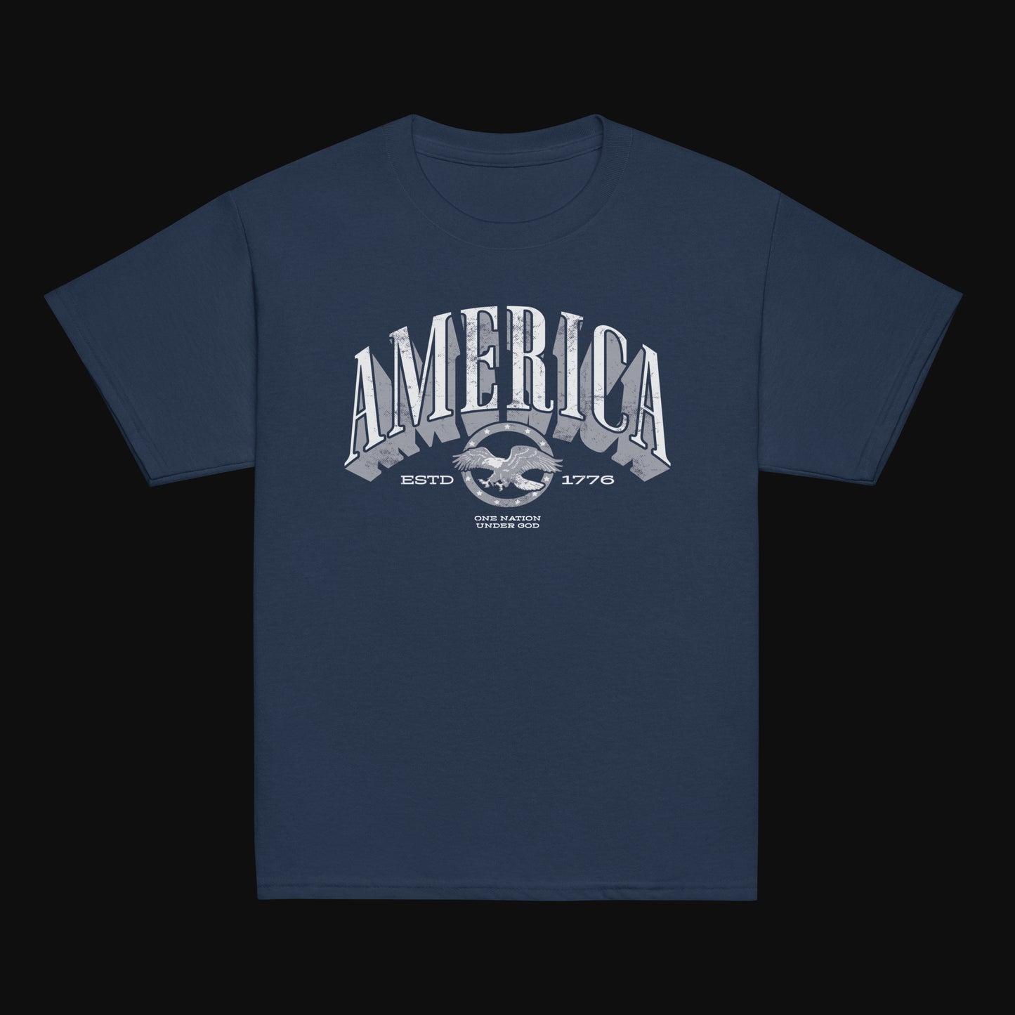 America 1776 — One Nation Under God | Patriotic Youth Tee - Navy