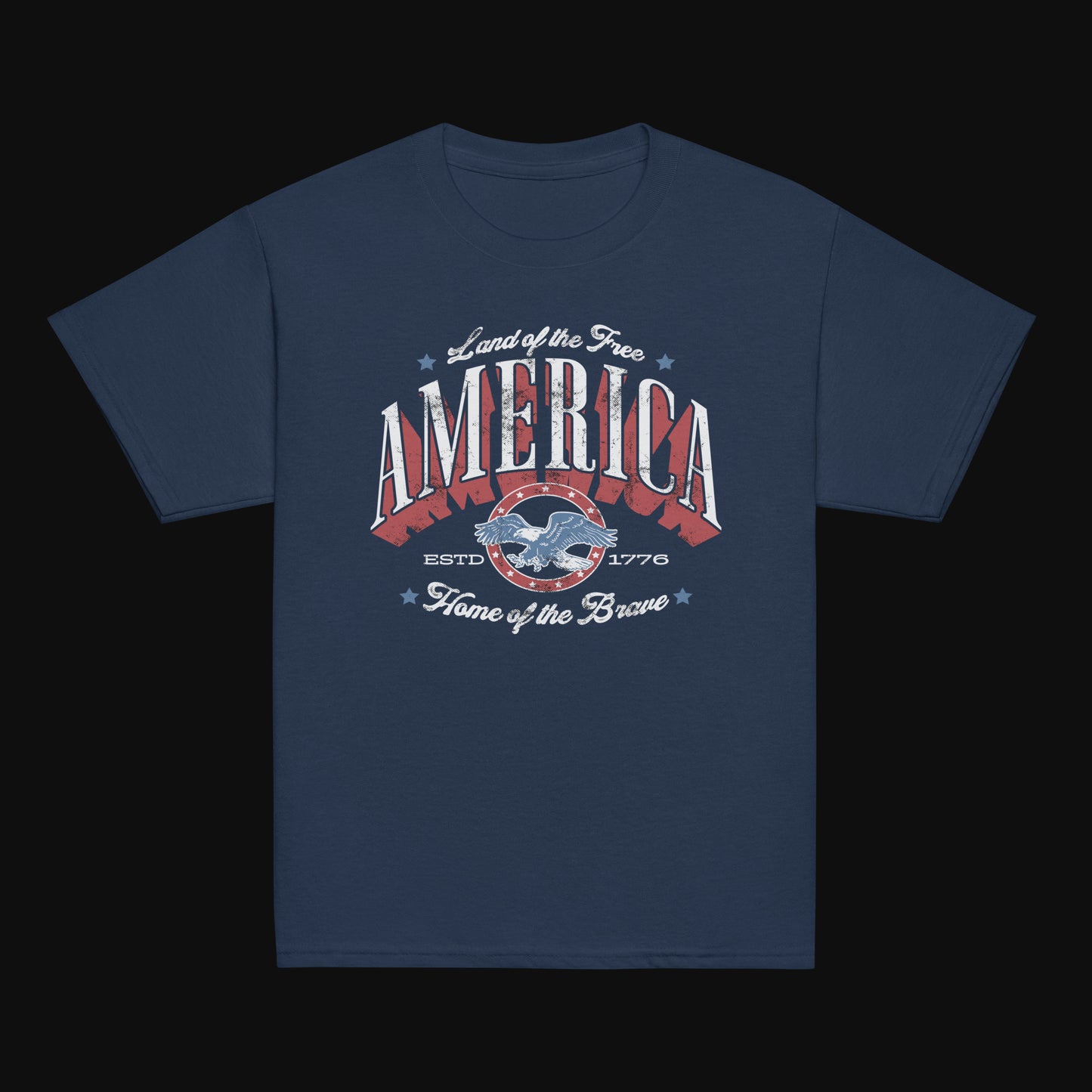Land of the Free, Home of the Brave | Youth Patriotic Tee - Navy