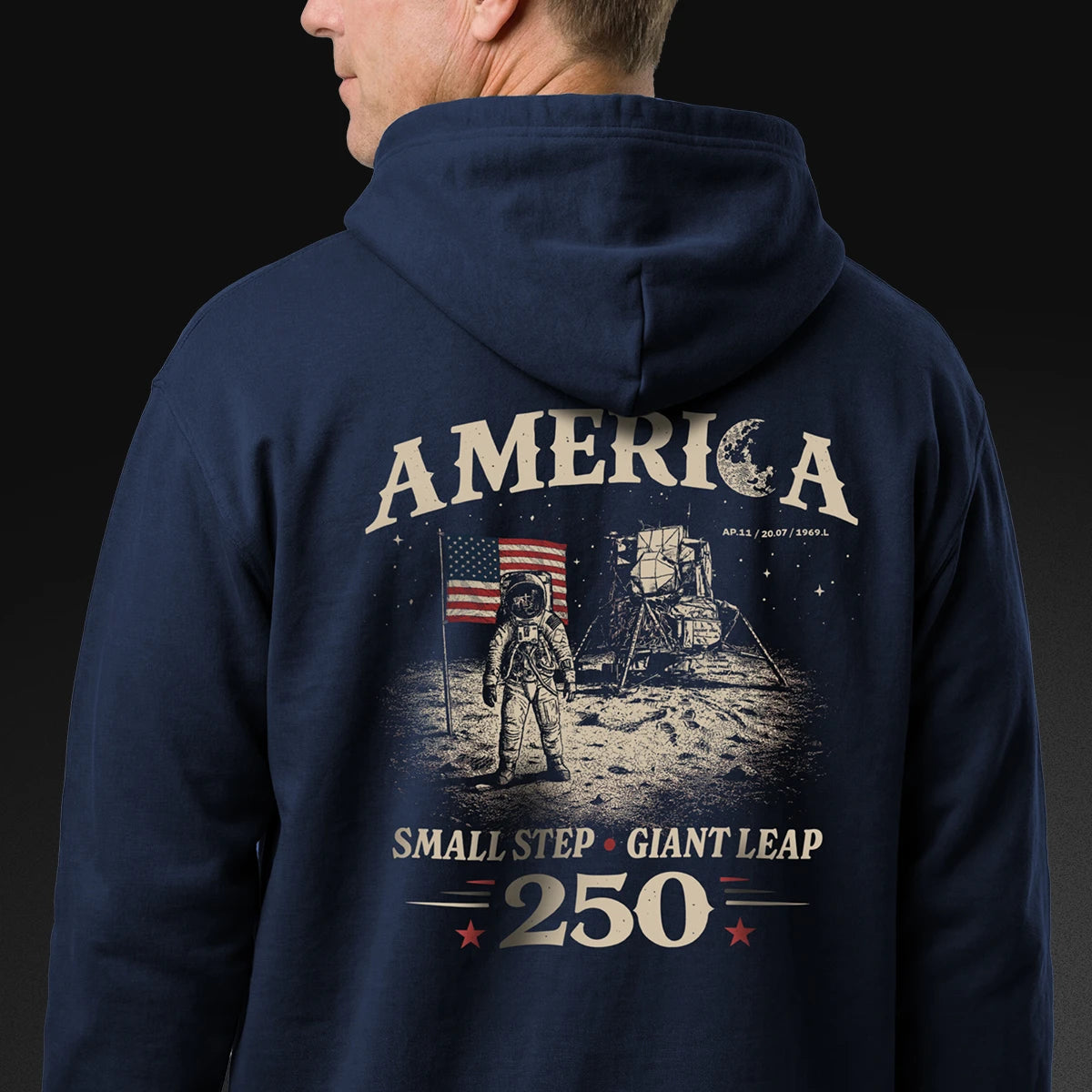 America — Small Step, Giant Leap - Moon Landing Hoodie