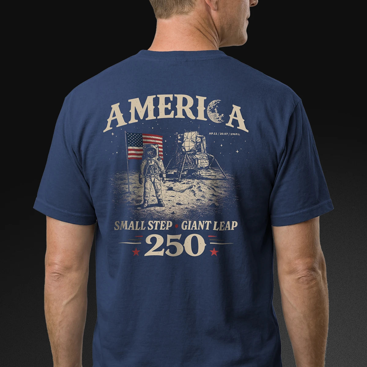 America — Small Step, Giant Leap - Moon Landing T-Shirt