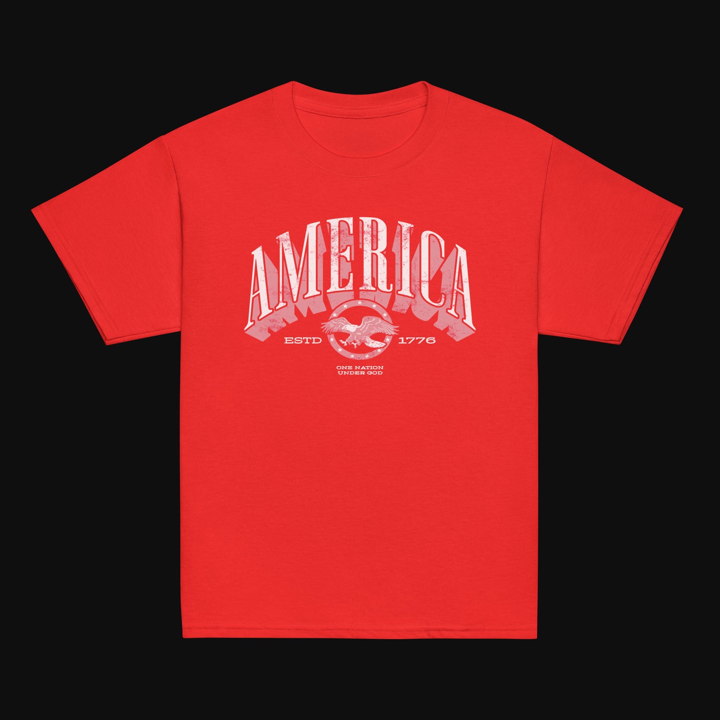 America 1776 — One Nation Under God | Patriotic Youth Tee - Red