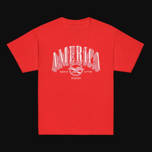 America 1776 — One Nation Under God | Patriotic Youth Tee - Red