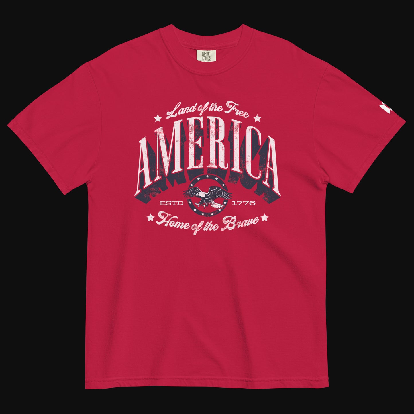 America — Land of the Free, Home of the Brave | Patriotic Tee - Red