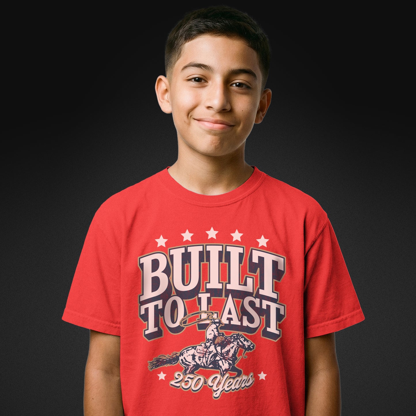 Built To Last — 250 Years | Patriotic Youth Faith Tee