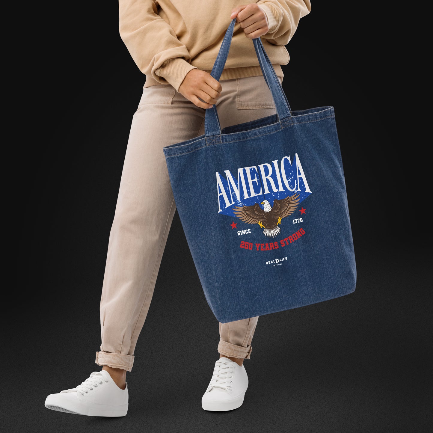 America Denim Tote Bag