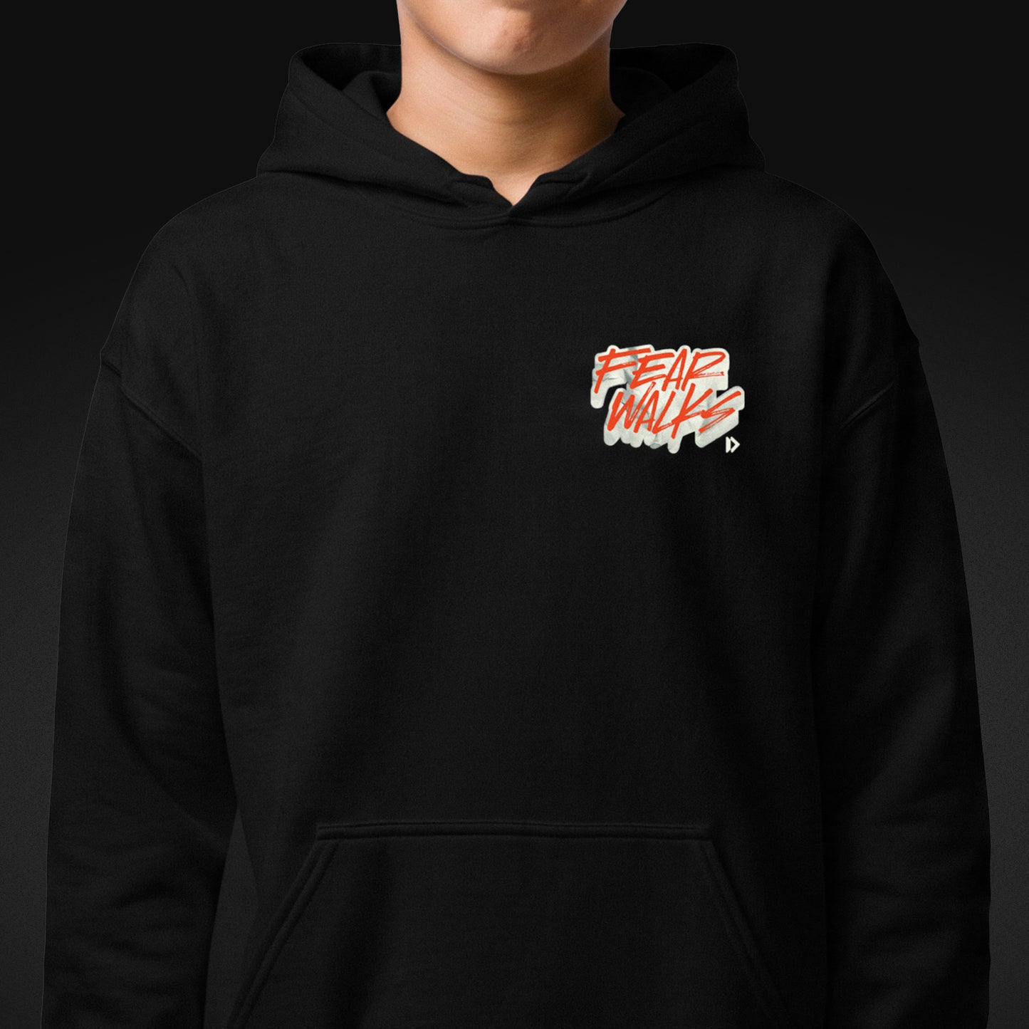 When Faith Talks, Fear Walks — Psalm 16:8 |Youth Hoodie - FRONT MODEL