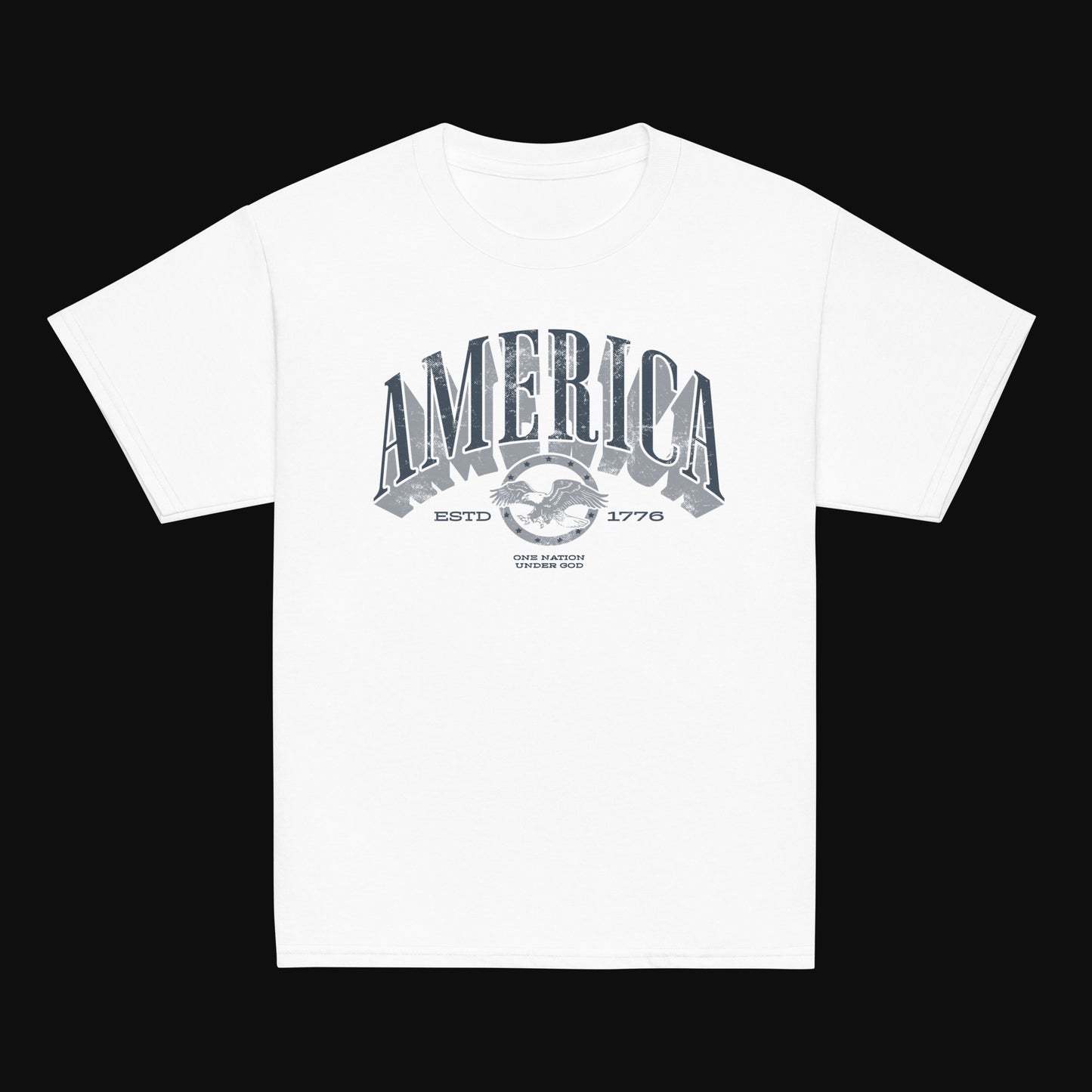 America 1776 — One Nation Under God | Patriotic Youth Tee - White