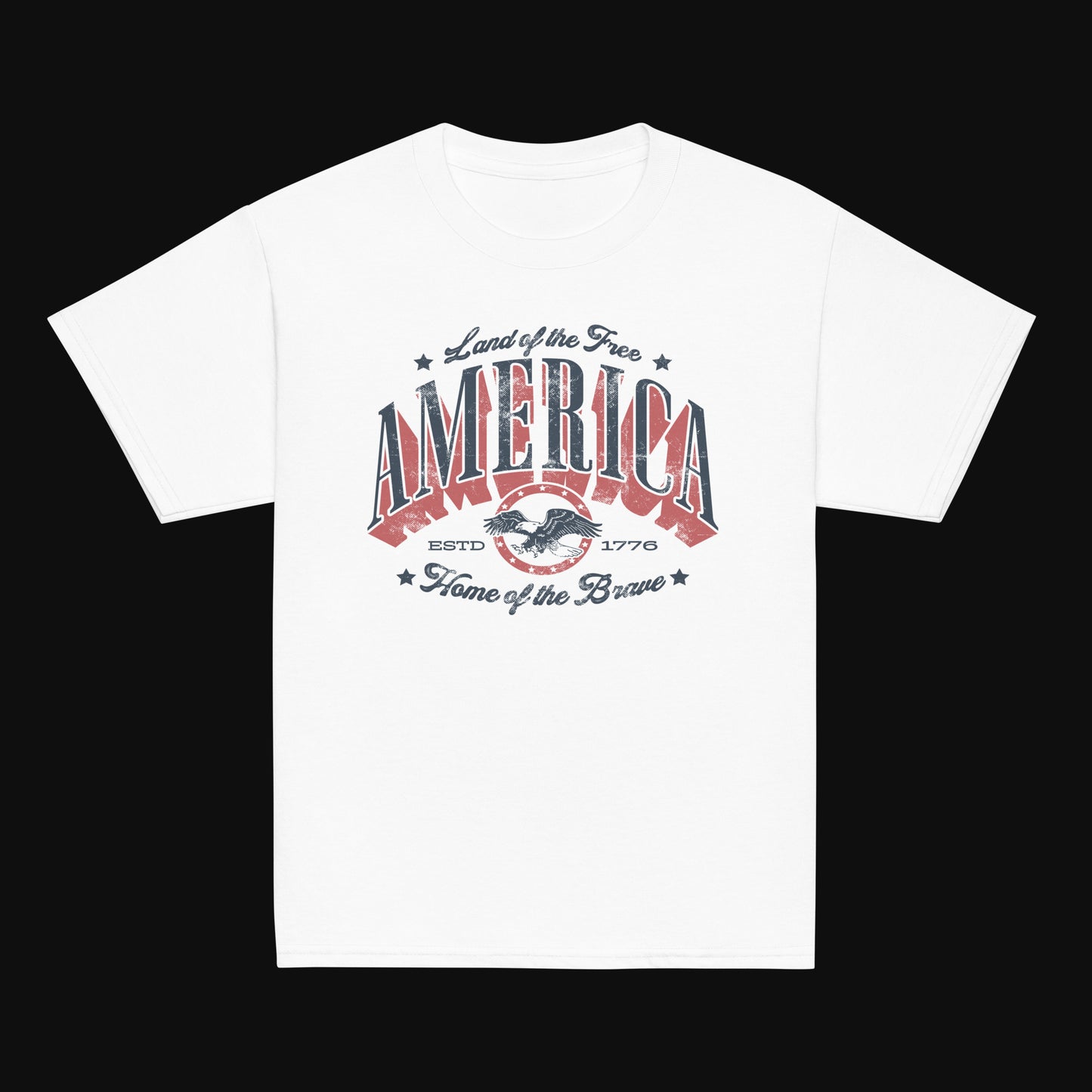Land of the Free, Home of the Brave | Youth Patriotic Tee - White
