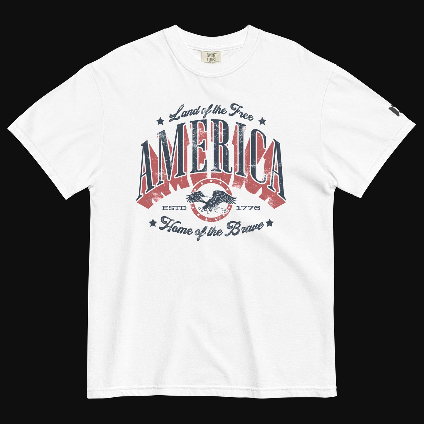America — Land of the Free, Home of the Brave | Patriotic Tee - White